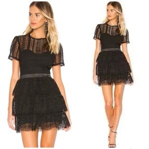 BARDOT Ava Lace Dress Eyelet Guipure Lace Women’s Large 10 Romantic Edgy